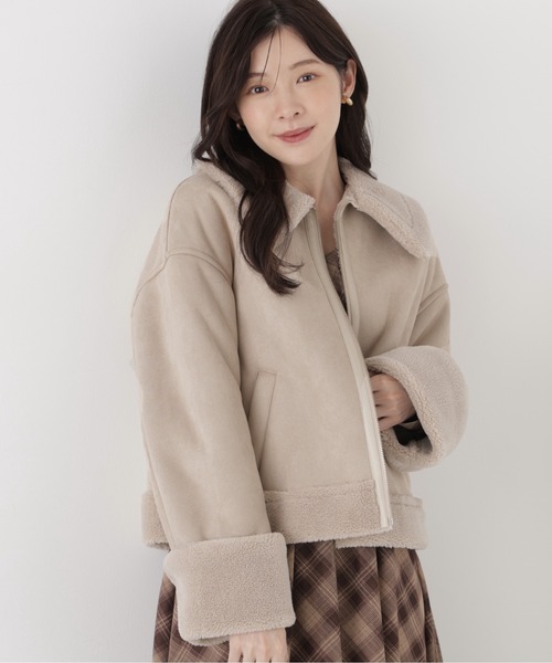 PROPORTION BODY DRESSING(プロポーションボディドレッシング)の「フェイクムートンショートブルゾン / 1216255005(ブルゾン・レディース・ベージュ/ホワイト系その他・MEDIUM/SMALL)」の13枚目の写真