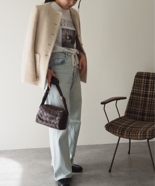 GUSCIO(グッシオ)の「【グッシオベーシック】幅広メッシュショルダーバッグ(ショルダーバッグ・レディース・シルバー/ブラック/アイボリー/ダークブラウン/グリーン・FREE)」の6枚目の写真