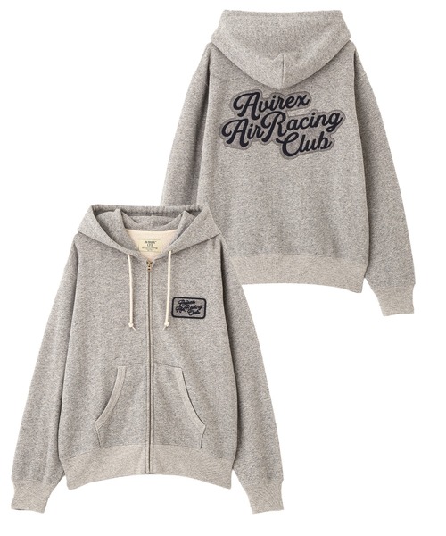 AVIREX（アヴィレックス）の「《A.A.R.C》CHENILLE EMB. CLASSIC ZIP HOODIE / シェニール クラシック ジップ フーディー / AVIREX / アヴィレックス（パーカー・メンズ・ネイビー/チャコール/グレー・LARGE/X-LARGE/XX-LARGE/MEDIUM）」の2枚目の写真