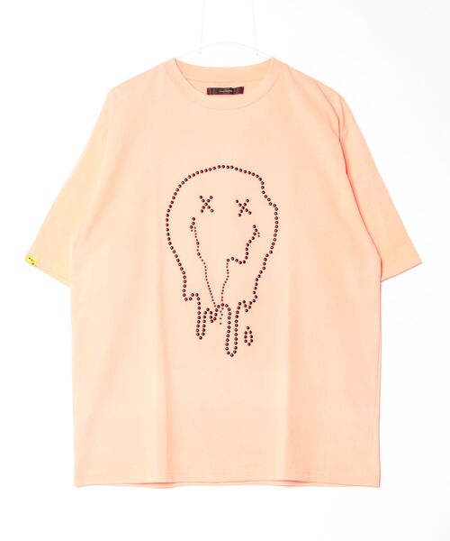 STUD MUFFIN(スタッドマフィン)の「STUD MUFFIN/スタッドマフィン/メタルスタッズスマイルSS(Tシャツ/カットソー・メンズ・イエロー/オレンジ・2/3)」の2枚目の写真