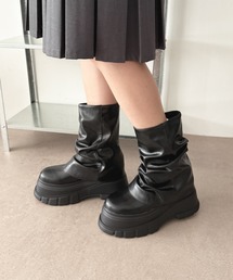 WEGO/厚底ルーズミドルブーツ