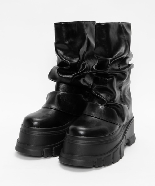 WEGO(ウィゴー)の「WEGO/厚底ルーズミドルブーツ(ブーツ・レディース・ブラック・SMALL/LARGE/MEDIUM)」の16枚目の写真