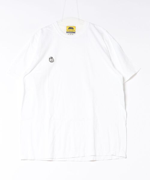 LOS ANGELES APPAREL（ロサンゼルスアパレル）の「【ROUND HOUSE/ラウンドハウス】 BOYワッペン Tシャツ(CC1717)/ヘビーウェイトコットン ボックスシルエット アメカジ（Tシャツ/カットソー・メンズ・ホワイト/スミクロ・MEDIUM/LARGE/X-LARGE）」の2枚目の写真