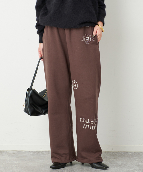 Collegiate Pacific(カレッジエイトパシフィック)の「COLLEGIATE PACIFIC SLOBE別注 スウェットパンツ 【洗濯機使用可能】(スウェットパンツ・レディース・チャコールグレー/ブラウン・FREE)」の2枚目の写真