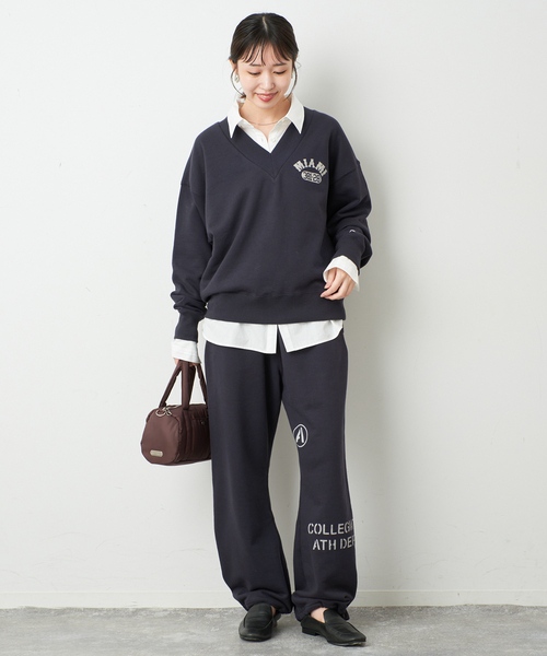 Collegiate Pacific(カレッジエイトパシフィック)の「COLLEGIATE PACIFIC SLOBE別注 スウェットパンツ 【洗濯機使用可能】(スウェットパンツ・レディース・チャコールグレー/ブラウン・FREE)」の7枚目の写真