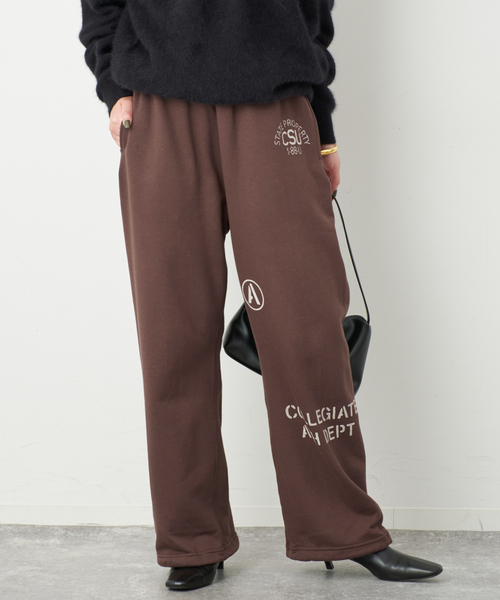 Collegiate Pacific(カレッジエイトパシフィック)の「COLLEGIATE PACIFIC SLOBE別注 スウェットパンツ 【洗濯機使用可能】(スウェットパンツ・レディース・チャコールグレー/ブラウン・FREE)」の17枚目の写真