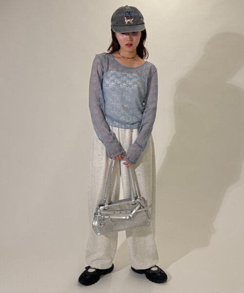 w closet（ダブルクローゼット）の「レースインナープルオーバー（Tシャツ/カットソー・レディース・ブラウン/ブルー/アイボリー・FREE）」の8枚目の写真