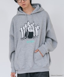 【MOOMIN/ムーミン】【ユニセックスデザインでリンクコーデにも◎】裏起毛プルオーバーパーカー フーディ 保温 キャラクター ムーミン ニョロニョロ リトルミイ スティンキー