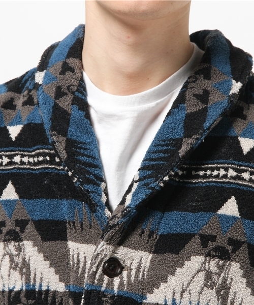 HYSTERIC GLAMOUR（ヒステリックグラマー）の「SUNSET WOMAN総柄 ショールカラーJK（テーラードジャケット・メンズ・レッド系その他/ネイビー・SMALL/MEDIUM/LARGE）」の10枚目の写真