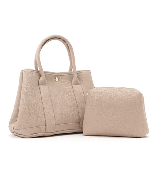 PLAIN CLOTHING（プレーンクロージング）の「【再入荷】フェイクレザートートバッグ【PLAIN CLOTHING】（ショルダーバッグ・レディース・ブラック/グレー/ベージュ・FREE）」の6枚目の写真