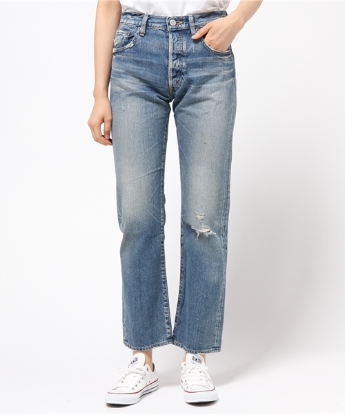 MOUSSY（マウジー）の「MV Wayne wide Straight（デニムパンツ・レディース・ブルー・24inch/25inch/23inch/27inch/26inch）」の2枚目の写真
