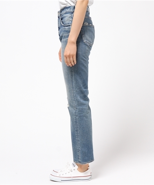 MOUSSY（マウジー）の「MV Wayne wide Straight（デニムパンツ・レディース・ブルー・24inch/25inch/23inch/27inch/26inch）」の10枚目の写真