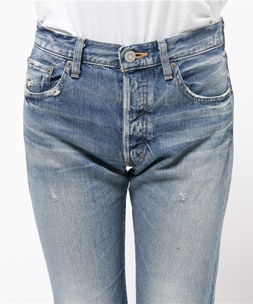 MOUSSY（マウジー）の「MV Wayne wide Straight（デニムパンツ・レディース・ブルー・24inch/25inch/23inch/27inch/26inch）」の3枚目の写真