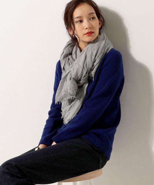 Faliero Sarti（ファリエロサルティ）の「＜Faliero Sarti (ファリエロ サルティ)＞AZZURRA ストール 140×195◆（ストール/ショール・レディース・ブラック/グレー/レッド・FREE）」の9枚目の写真