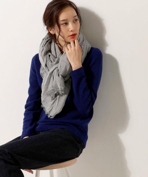 Faliero Sarti（ファリエロサルティ）の「＜Faliero Sarti (ファリエロ サルティ)＞AZZURRA ストール 140×195◆（ストール/ショール・レディース・ブラック/グレー/レッド・FREE）」の10枚目の写真