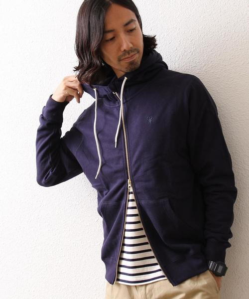 coen（コーエン）の「裏毛ジップパーカー（パーカー・メンズ・ネイビー/グレー・X-LARGE/MEDIUM/SMALL/LARGE）」の2枚目の写真