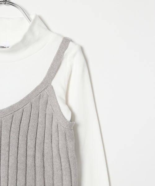 GLOBAL WORK（グローバルワーク）の「【キッズ】アラエルニットキャミレイヤー長袖/729135 （ニット/セーター・キッズ・キャメル/ネイビー/グレー/レッド・LARGE/SMALL/X-LARGE/MEDIUM）」の9枚目の写真