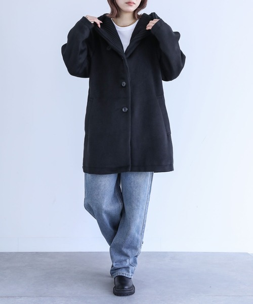 kOhAKU(コハク)の「ニットフードコート(その他アウター・レディース・ネイビー/カーキ/ブラック/グレー・2/1)」の21枚目の写真
