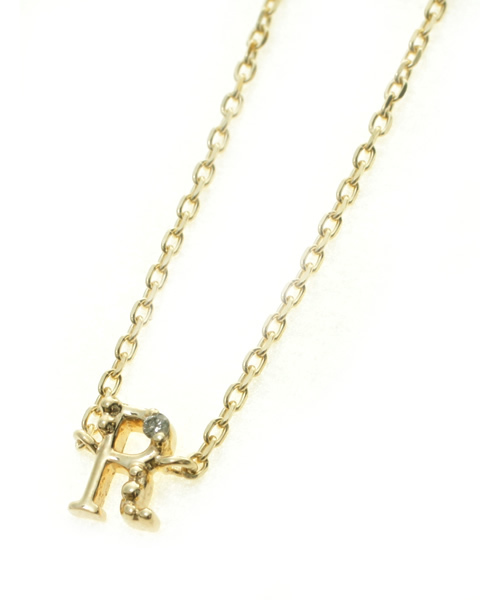 ノジェス　イニシャル　R 　ネックレス　K10　ルビー付き K10イニシャルチャーム（R）｜ネックレスチャーム｜ノジェス