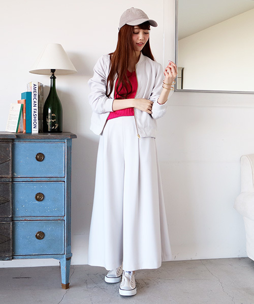 N.（N. Natural Beauty Basic）（エヌエヌナチュラルビューティーベーシック）の「【with　4月号掲載】ポリオリツイルウォッシャブルセットアップMA-1（MA-1・レディース・グレー/ピンク/ネイビー・MEDIUM）」の15枚目の写真