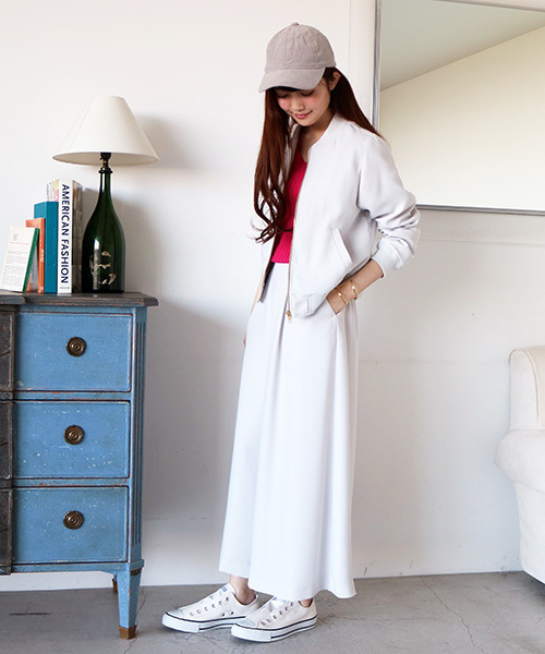 N.（N. Natural Beauty Basic）（エヌエヌナチュラルビューティーベーシック）の「【with　4月号掲載】ポリオリツイルウォッシャブルセットアップMA-1（MA-1・レディース・グレー/ピンク/ネイビー・MEDIUM）」の17枚目の写真