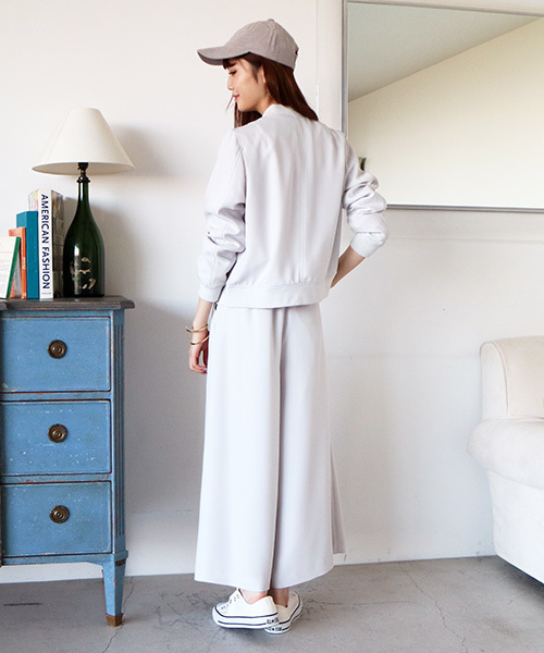 N.（N. Natural Beauty Basic）（エヌエヌナチュラルビューティーベーシック）の「【with　4月号掲載】ポリオリツイルウォッシャブルセットアップMA-1（MA-1・レディース・グレー/ピンク/ネイビー・MEDIUM）」の18枚目の写真