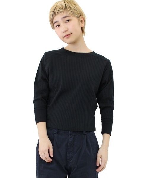 RNA（アールエヌエー）の「M0655 ワイドリブ七分袖プルオーバー（Tシャツ/カットソー・レディース・ブラック/イエロー/ホワイト・MEDIUM）」の21枚目の写真