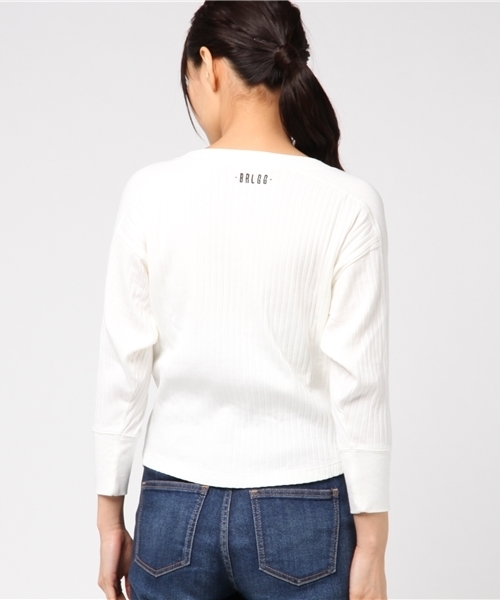 RNA（アールエヌエー）の「M0655 ワイドリブ七分袖プルオーバー（Tシャツ/カットソー・レディース・ブラック/イエロー/ホワイト・MEDIUM）」の18枚目の写真