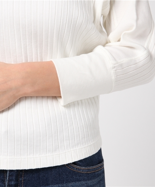 RNA（アールエヌエー）の「M0655 ワイドリブ七分袖プルオーバー（Tシャツ/カットソー・レディース・ブラック/イエロー/ホワイト・MEDIUM）」の11枚目の写真