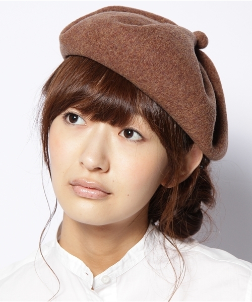 BEAMS BOY（ビームスボーイ）の「BEAMS BOY / タックボタンベレー 11FW（ハンチング/ベレー帽・レディース・グレー/ベージュ/ブラウン/ネイビー・ONE SIZE）」の2枚目の写真