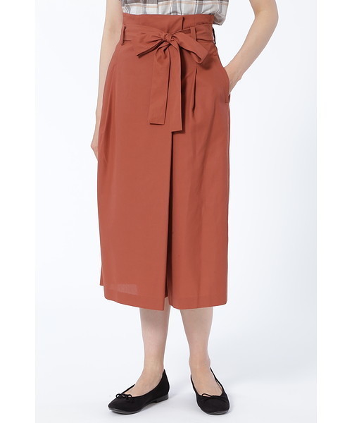 human woman(ヒューマンウーマン)の「ハイツイストコットンスカート (スカート・レディース・ネイビー/ワイン/ベージュ系その他/カーキ・SMALL/MEDIUM)」の4枚目の写真