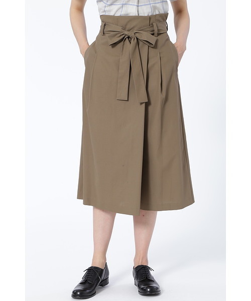 human woman(ヒューマンウーマン)の「ハイツイストコットンスカート (スカート・レディース・ネイビー/ワイン/ベージュ系その他/カーキ・SMALL/MEDIUM)」の1枚目の写真