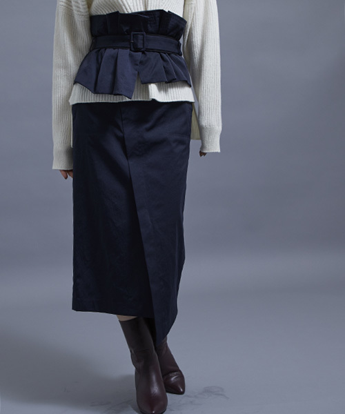 STUDIOUS（ステュディオス）の「アシメコルセット2WAYスカート（スカート・レディース・ブラック/ネイビー/マルチ・0/1）」の3枚目の写真