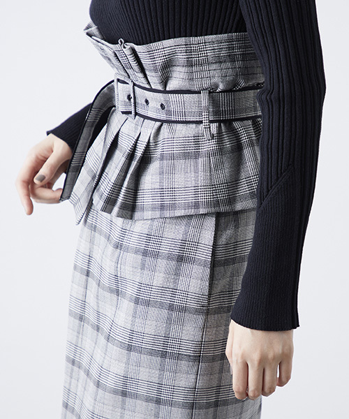 STUDIOUS（ステュディオス）の「アシメコルセット2WAYスカート（スカート・レディース・ブラック/ネイビー/マルチ・0/1）」の8枚目の写真