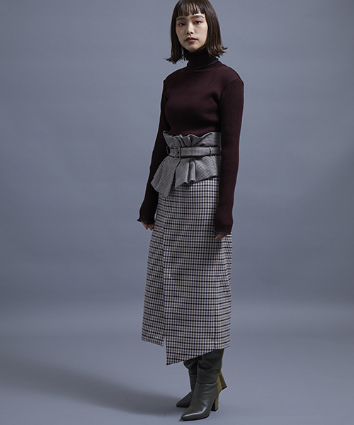 STUDIOUS（ステュディオス）の「アシメコルセット2WAYスカート（スカート・レディース・ブラック/ネイビー/マルチ・0/1）」の20枚目の写真