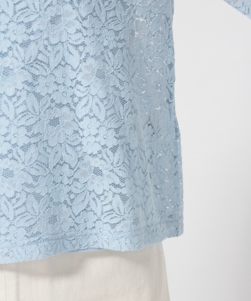 LOWRYS FARM（ローリーズファーム）の「★キャミソール付き★レーススカラップ　784095 （シャツ/ブラウス・レディース・ブラック/オフホワイト/ブルー・LARGE/MEDIUM）」の13枚目の写真
