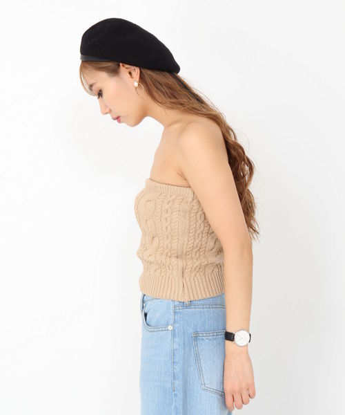 ENVYM(アンビー)の「ケーブルKNITベアTOP (その他トップス・レディース・ホワイト/ベージュ/オレンジ/イエロー・FREE)」の5枚目の写真