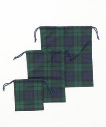 FABHUG （ファブハグ）の「ブラックウォッチ巾着3点セット（エコバッグ/サブバッグ）」