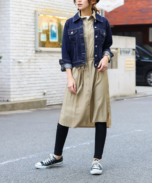 Fashion Letter（ファッションレター）の「スタンダードデニムジャケット（デニムジャケット・レディース・サックスブルー/インディゴブルー/ブルー・M/L）」の16枚目の写真