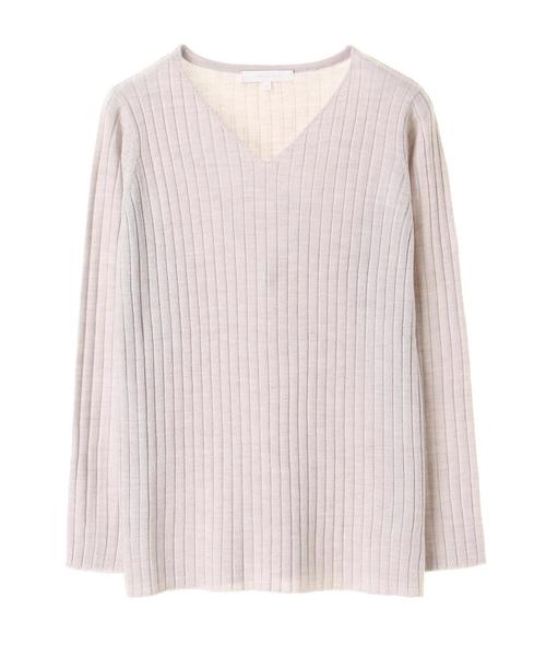 AMERICAN HOLIC（アメリカンホリック）の「・8col.Vネックリブプルオーバー（ニット/セーター・レディース・その他26/サックスブルー/その他24/カーキ/イエロー/杢グレー/オフホワイト/ネイビー・M/L）」の10枚目の写真