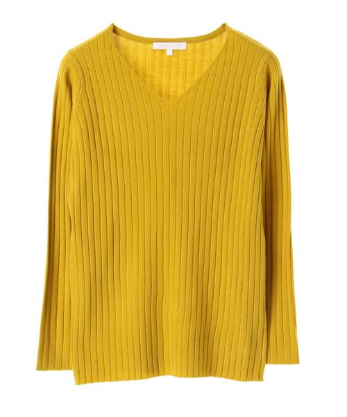 AMERICAN HOLIC（アメリカンホリック）の「・8col.Vネックリブプルオーバー（ニット/セーター・レディース・その他26/サックスブルー/その他24/カーキ/イエロー/杢グレー/オフホワイト/ネイビー・M/L）」の11枚目の写真