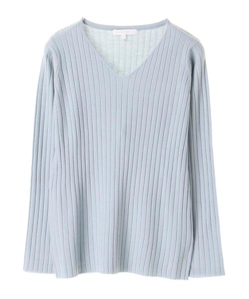 AMERICAN HOLIC（アメリカンホリック）の「・8col.Vネックリブプルオーバー（ニット/セーター・レディース・その他26/サックスブルー/その他24/カーキ/イエロー/杢グレー/オフホワイト/ネイビー・M/L）」の13枚目の写真