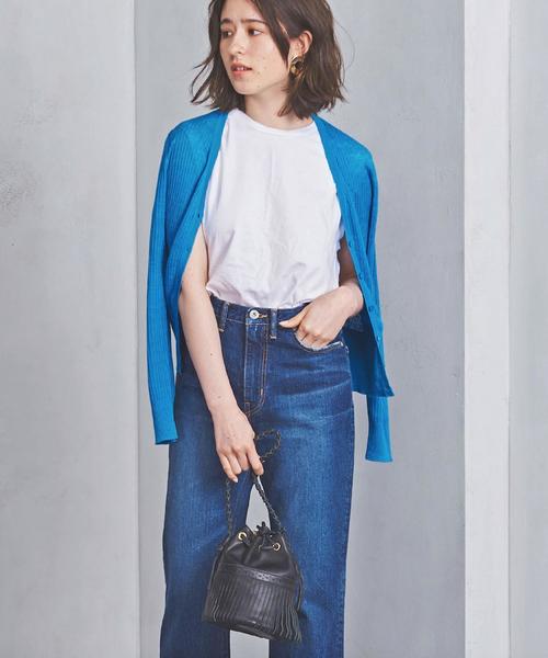 UNITED ARROWS(ユナイテッドアローズ)の「UBCB 麻 リブ Vネック カーディガン(カーディガン/ボレロ・レディース・コバルトブルー/ブラック/ピンク・フリー)」の3枚目の写真