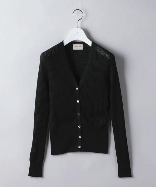 UNITED ARROWS(ユナイテッドアローズ)の「UBCB 麻 リブ Vネック カーディガン(カーディガン/ボレロ・レディース・コバルトブルー/ブラック/ピンク・フリー)」の14枚目の写真