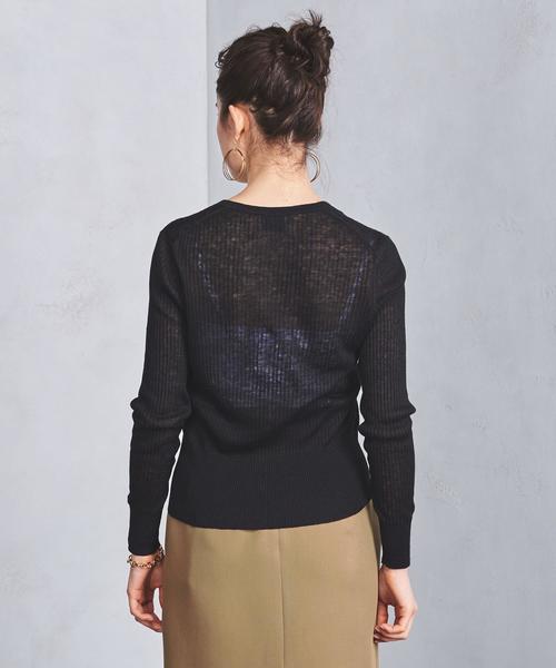 UNITED ARROWS(ユナイテッドアローズ)の「UBCB 麻 リブ Vネック カーディガン(カーディガン/ボレロ・レディース・コバルトブルー/ブラック/ピンク・フリー)」の11枚目の写真
