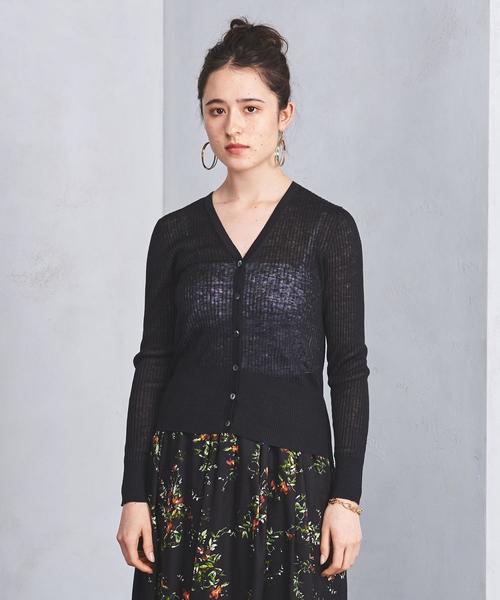 UNITED ARROWS(ユナイテッドアローズ)の「UBCB 麻 リブ Vネック カーディガン(カーディガン/ボレロ・レディース・コバルトブルー/ブラック/ピンク・フリー)」の10枚目の写真