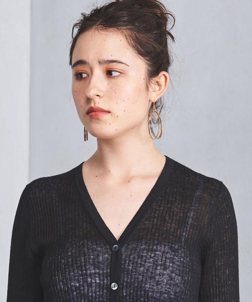 UNITED ARROWS(ユナイテッドアローズ)の「UBCB 麻 リブ Vネック カーディガン(カーディガン/ボレロ・レディース・コバルトブルー/ブラック/ピンク・フリー)」の7枚目の写真