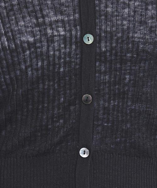 UNITED ARROWS(ユナイテッドアローズ)の「UBCB 麻 リブ Vネック カーディガン(カーディガン/ボレロ・レディース・コバルトブルー/ブラック/ピンク・フリー)」の4枚目の写真