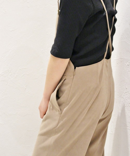 【Aoさん専用】Plage ノースリーブロングサロペット ベージュ plage（プラージュ）の「【R'IAM】アサツィード オールインワン