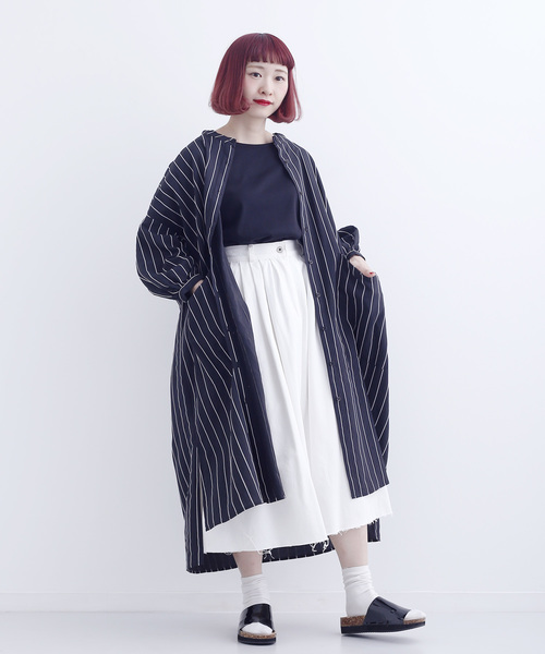 MERLOT（メルロー）の「ストライプ柄シャツワンピース1350（シャツ 